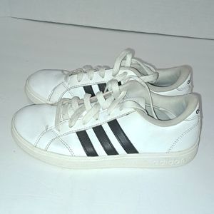 Adidas- boys ,1.5, white with black stripes.